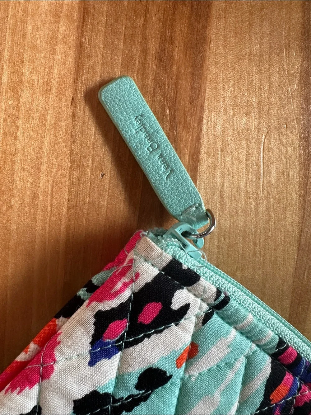 Vera Bradley Teal Quilted Small Zip Pouch